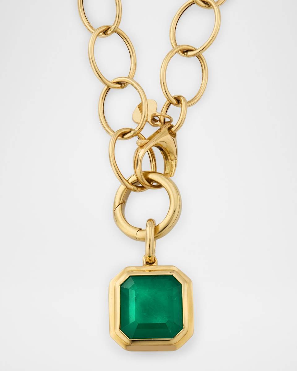 Limited Edition 18K Yellow Gold Emerald Pendant Necklace